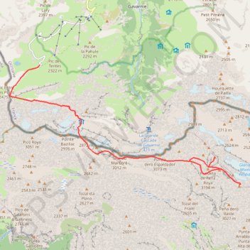 Trace GPS Monte Perdido et Cylindre du Marboré depuis le col des Tentes, itinéraire, parcours