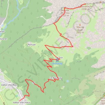 Trace GPS Aouille de Criou, itinéraire, parcours