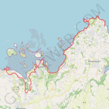 Trace GPS Autour de Tréguier, itinéraire, parcours