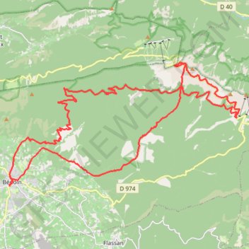 Trace GPS Montée et descente du Ventoux sud, itinéraire, parcours