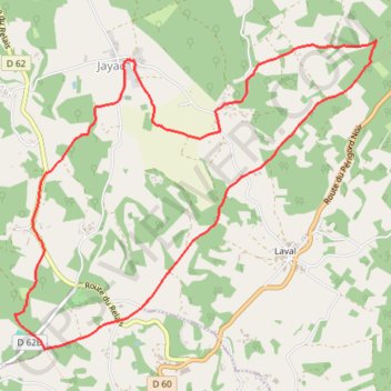 Trace GPS Jayac - Boucle d'En-Brousse, itinéraire, parcours
