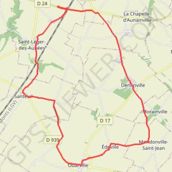 Trace GPS À vélo autour de Denonville, itinéraire, parcours