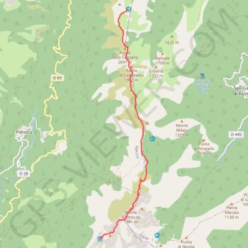 Trace GPS Du refuge de Prati au refuge d'Usciolu, itinéraire, parcours