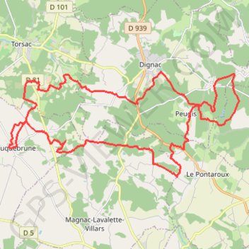 Trace GPS Fouquebrune 35 kms, itinéraire, parcours