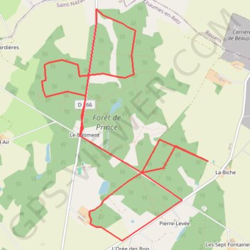 Trace GPS Forêt de Princé, itinéraire, parcours
