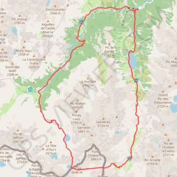 Trace GPS Vallée de gaube et du marcadau, itinéraire, parcours