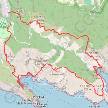 Trace GPS Morgiou - Sormiou, itinéraire, parcours