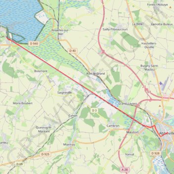Trace GPS Vallée de la Somme : de Saint-Valéry à Abbeville, itinéraire, parcours