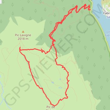 Trace GPS Pic de Chérue en circuit par les crêtes depuis Pont de la Sagette, itinéraire, parcours