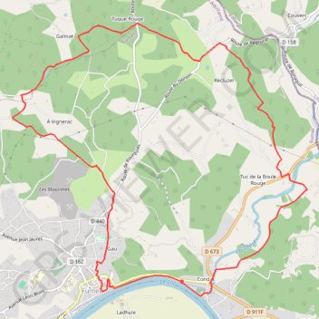 Trace GPS Fumel, randonnée entre Quercy et Périgord - Pays de la vallée du Lot, itinéraire, parcours