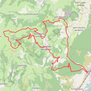 Trace GPS Vallée du Lavezon, itinéraire, parcours