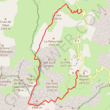 Trace GPS Toureis - Chevalier - Terres Plaines, itinéraire, parcours