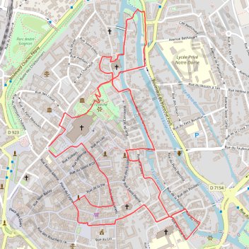 Trace GPS Autour de la cathédrale, itinéraire, parcours