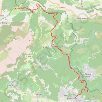 Trace GPS Lachens - Montauroux, itinéraire, parcours