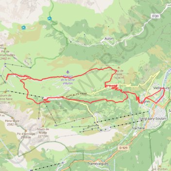 Trace GPS Col de Portet de Vielle-Aure - descente par granges de lias, itinéraire, parcours