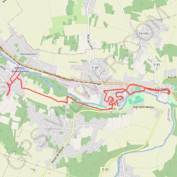 Trace GPS La vallée des peintres de Grand Morin, itinéraire, parcours