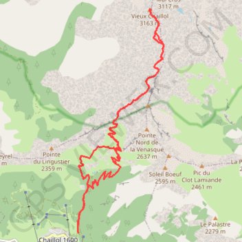 Trace GPS Le Vieux Chaillol - Par le Col de la Pisse, itinéraire, parcours