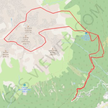 Trace GPS Grande Lance d'Allemont, itinéraire, parcours