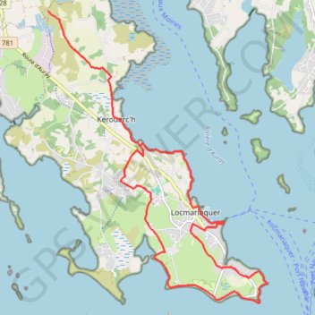 Trace GPS Tour du Golfe du Morbihan - Locmariaquer, itinéraire, parcours