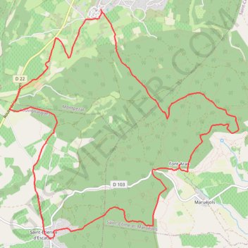 Trace GPS Balcon de la Vaunage - Montpezat, itinéraire, parcours