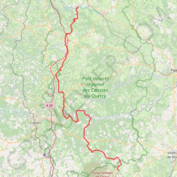 Trace GPS GR 46 De Rocamadour (Lot) à Saint-Projet (Tarn-et-Garonne) (2021), itinéraire, parcours