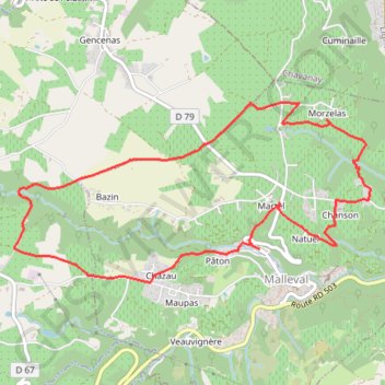 Trace GPS [Itinéraire] le grand tour du plateau, Malleval n°4, itinéraire, parcours
