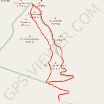 Trace GPS Mauna Kea (Hawaii), itinéraire, parcours
