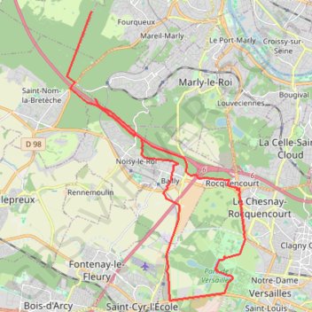 Trace GPS Montaigu Versailles, itinéraire, parcours