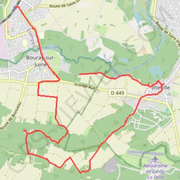 Trace GPS Bouray sur Juine - circuit d'Itteville, itinéraire, parcours