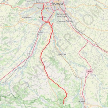 Trace GPS Colomiers - Monesple, itinéraire, parcours