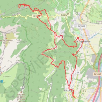 Trace GPS Barraux - Lac Noir - Saint Marcel, itinéraire, parcours