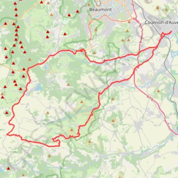 Trace GPS Gorges de la Monne et Vallée de l'Auzon - Cournon-d'Auvergn, itinéraire, parcours