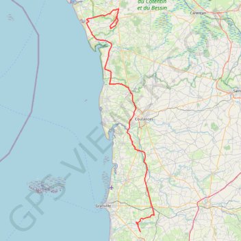 Trace GPS TM2023 ET3 Sartilly - La Haye Evite RD57-16675356, itinéraire, parcours