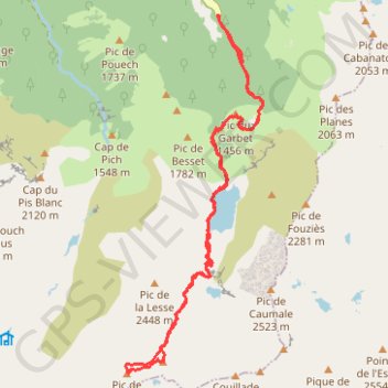 Trace GPS Pic de Puntussan, itinéraire, parcours
