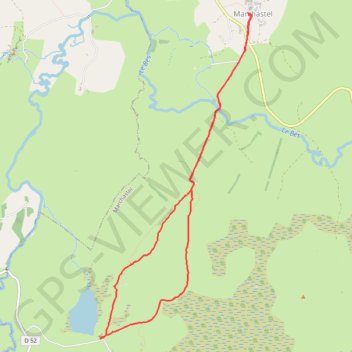 Trace GPS Aubrac lac de saint Andéol, itinéraire, parcours