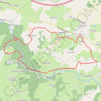 Trace GPS Les gorges de l'Aix - Saint-Julien-d'Oddes, itinéraire, parcours