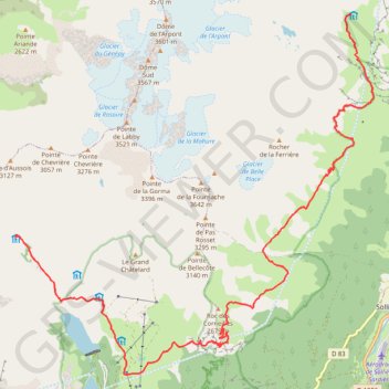 Trace GPS Tour des Glaciers de la Vanoise - Refuge de l'Arpont - Refuge du Fonds d'Aussois, itinéraire, parcours