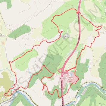 Trace GPS Randonnée autour du Viaduc de Millau, itinéraire, parcours