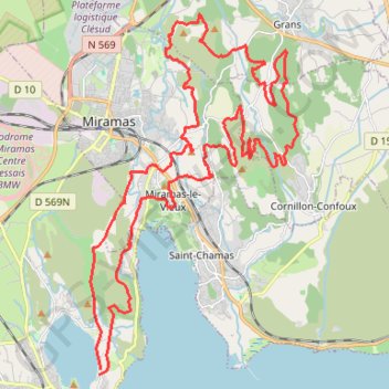 Trace GPS Entre étang de l'Olivier et étang de Berre, itinéraire, parcours
