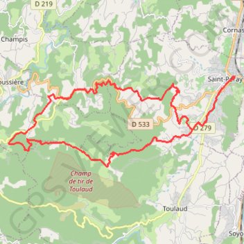 Trace GPS Autour de Saint-Péray, itinéraire, parcours