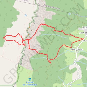 Trace GPS Tours du Playnet, Couloir E du Pas Morta (Vercors), itinéraire, parcours