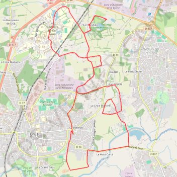Trace GPS Les Fours à Chaux à Bruz, itinéraire, parcours