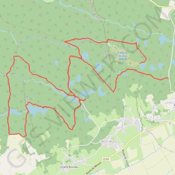 Trace GPS Atours des étangs d'Arzay (38), itinéraire, parcours