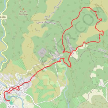 Trace GPS Randonnée à Caunes Minervois, itinéraire, parcours