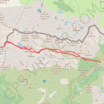 Trace GPS Perdiguere par Remuñe, itinéraire, parcours