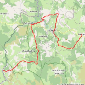 Trace GPS Tour de l'Aubrac - 07 - La Chaldette - Termes, itinéraire, parcours