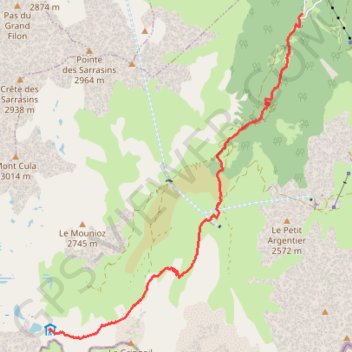 Trace GPS Montée au refuge du Mont Thabor, itinéraire, parcours