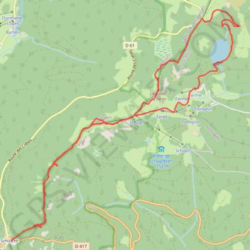 Trace GPS Col de La Schlucht - Le Tanet - Lac Vert, itinéraire, parcours