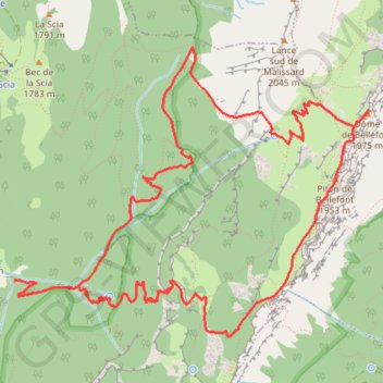 Trace GPS Le Dôme de Bellefont par le Pas de Rocheplane, itinéraire, parcours