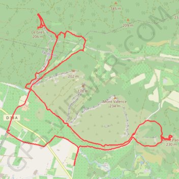 Trace GPS Fontvieille Mont Paon, itinéraire, parcours